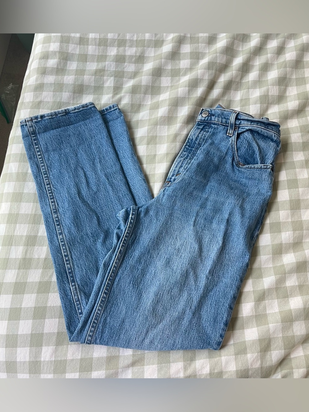 Abercrombie & Fitch Medium Wash Ultra High Rise 90s Straight Leg Jeans Curve Lov